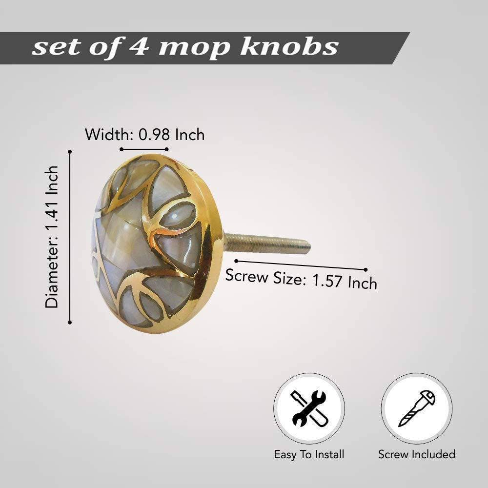 Brass Mother Of Pearl Knobs