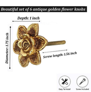 Gold Flower Knobs