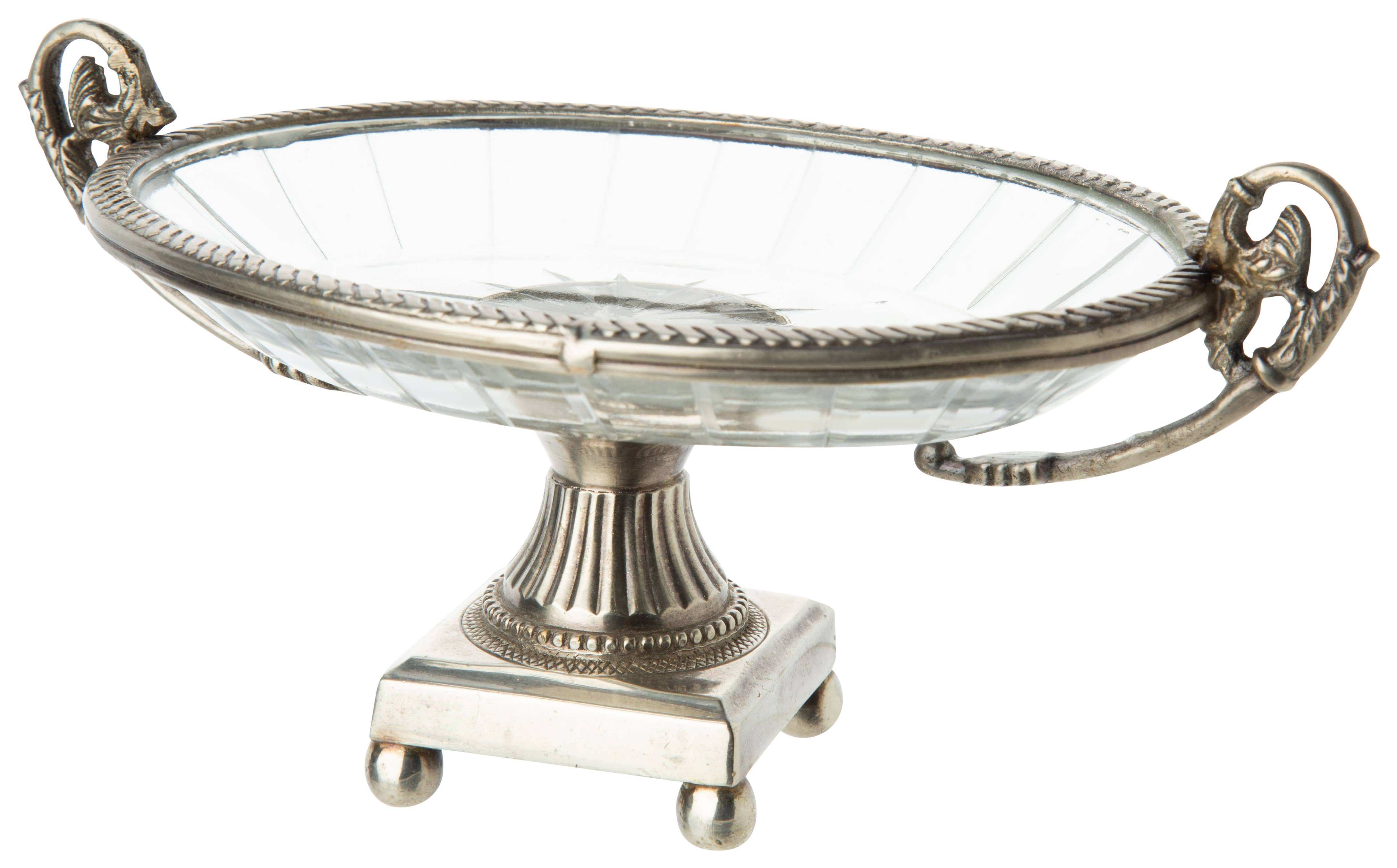 A92033 Oval  soap dish on cast metal pedestal  frame