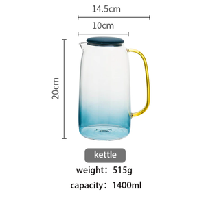 Blue Glass Cold Water Kettle Set