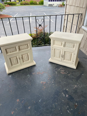Old Ochre end tables or night stands