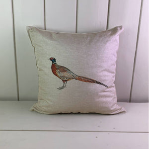 Pheasant Bird Country Linen Cushion Cover