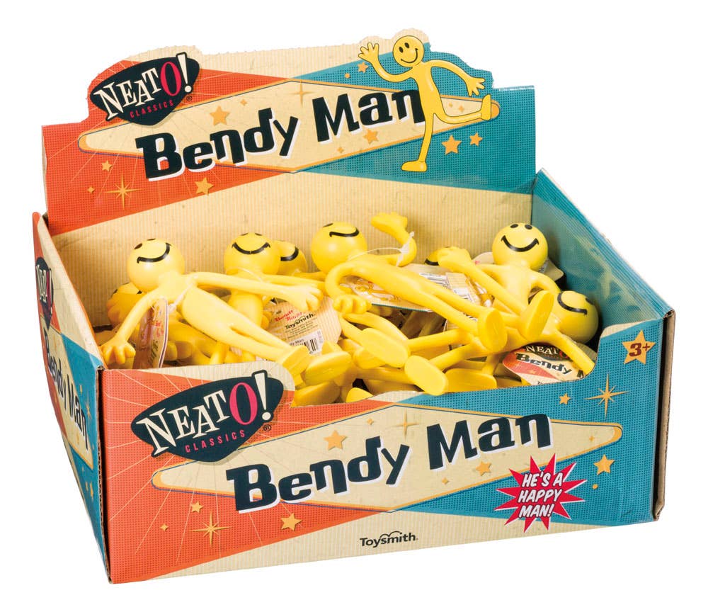 Neato! Smiley Bendy Man 5", Desktop Or Dashboard Toy