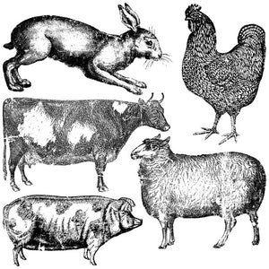 Farm Animals, 12x12 Decor Stamp