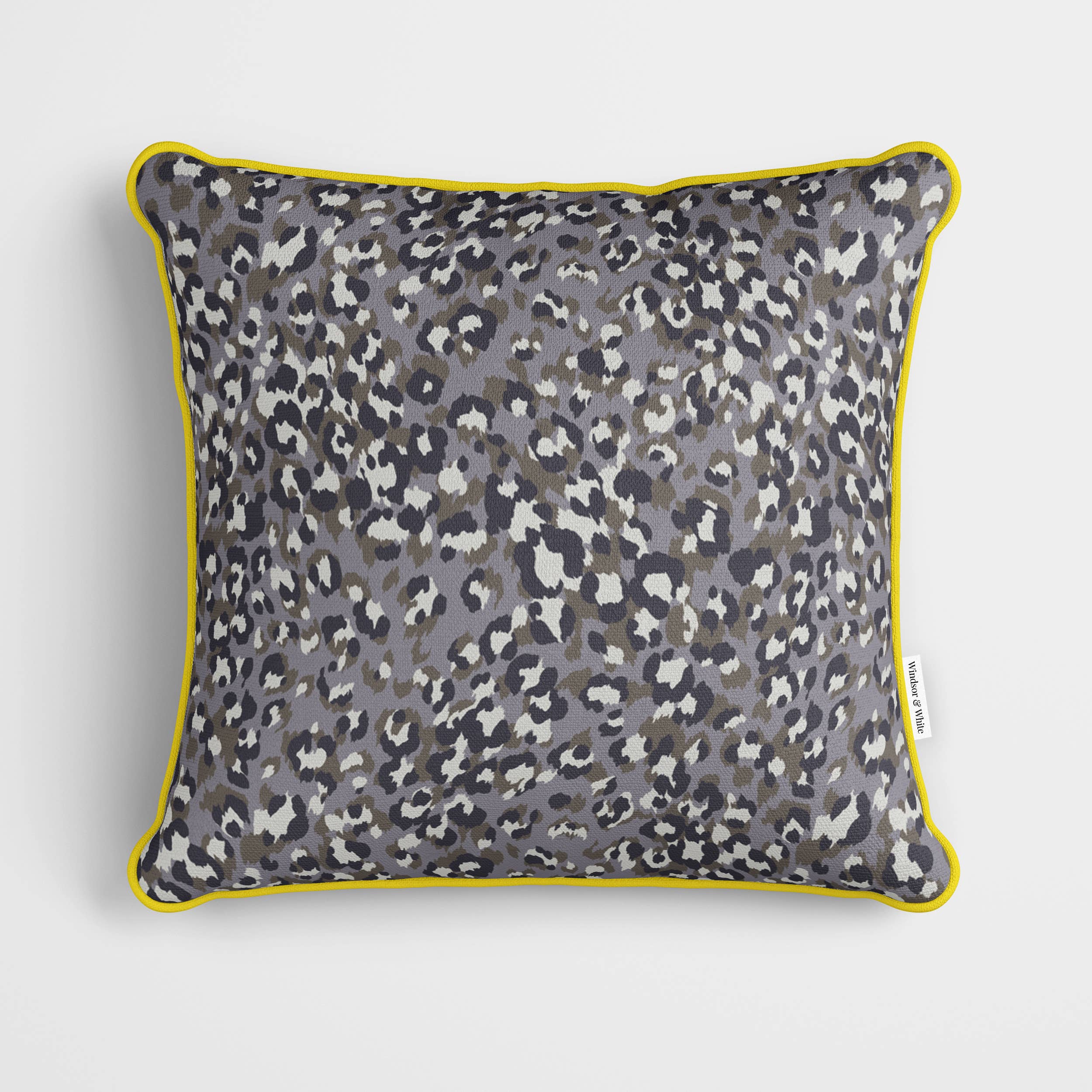 Lilac Grey Leopard Print Cushion