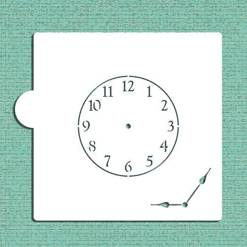 Mini Clock with Hands Cookie and Craft Stencil