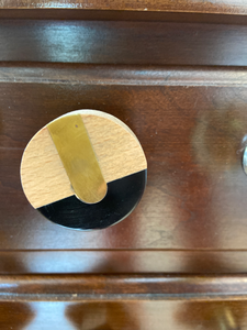 Wooden Black and Gold knob