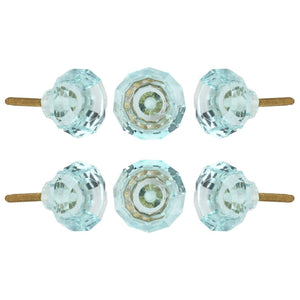 Turquoise Cut Glass Knobs