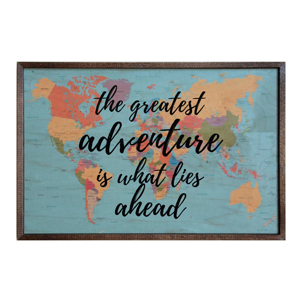 12x18 The Greatest Adventure Is What Lies Wood Map - GW022