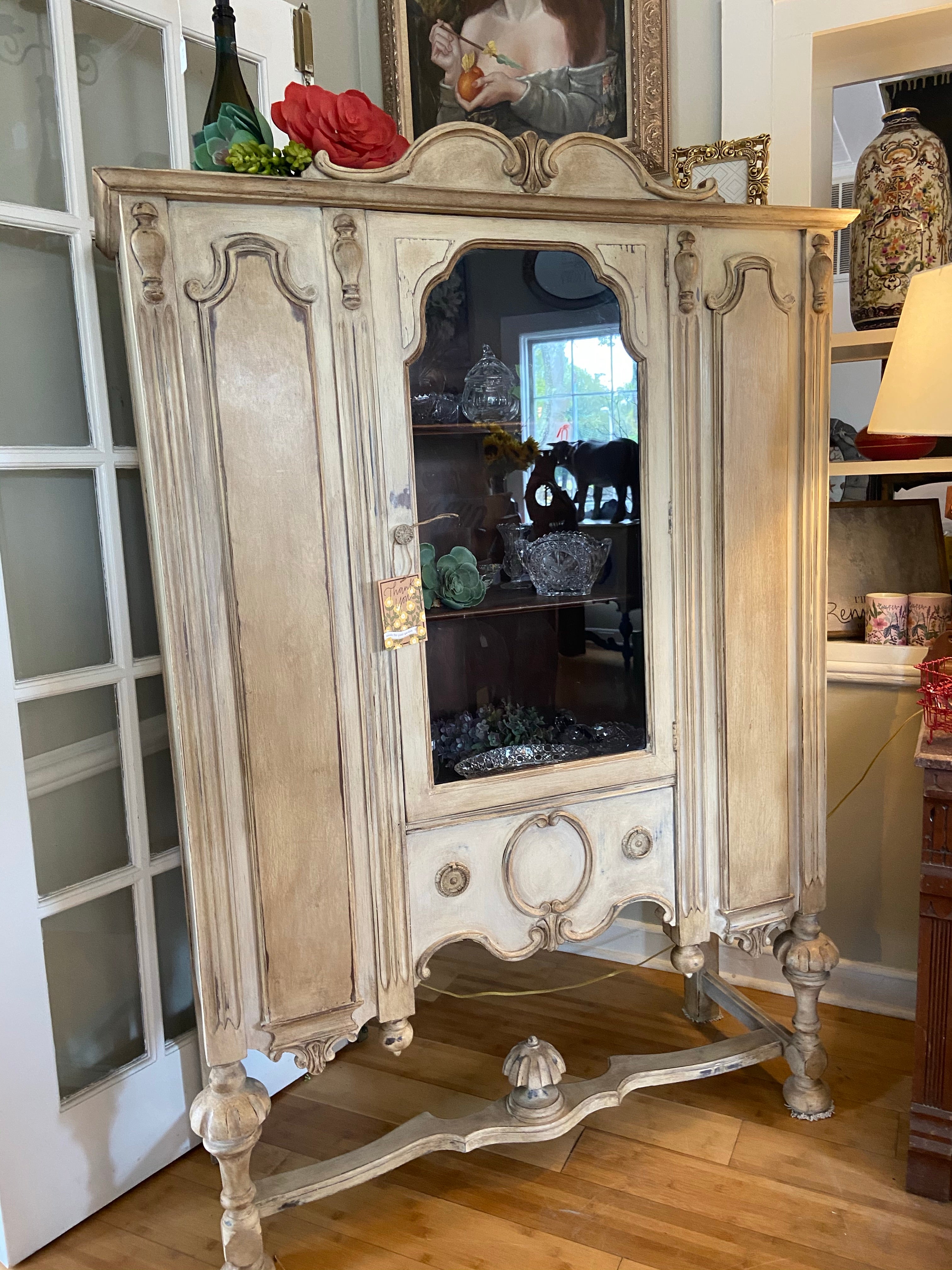 Old Ochre China Cabinet (Sold)